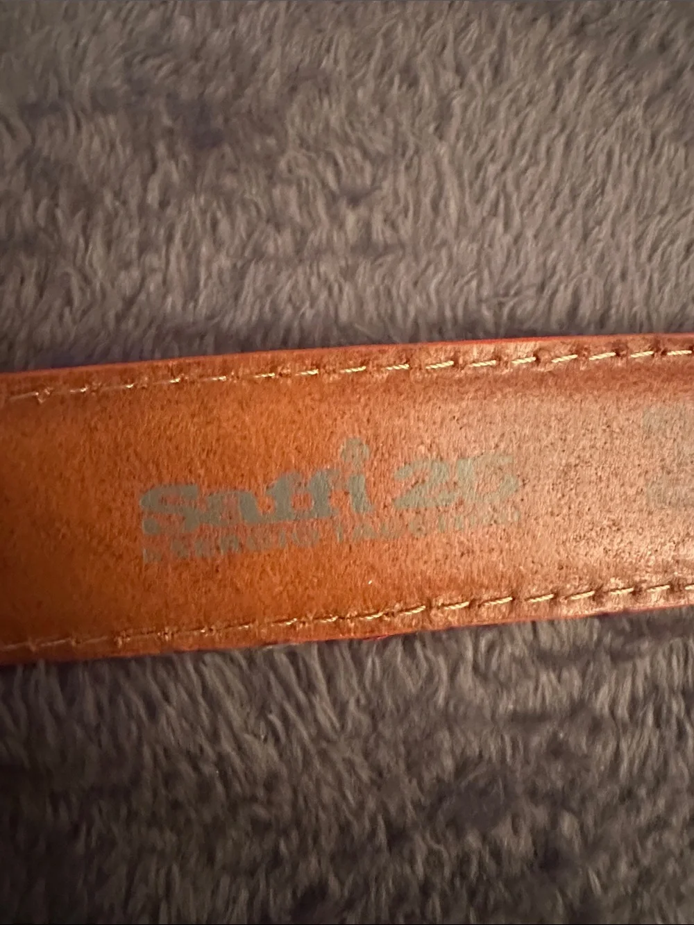 Saffi Men's Leather Casual Belt in Orange